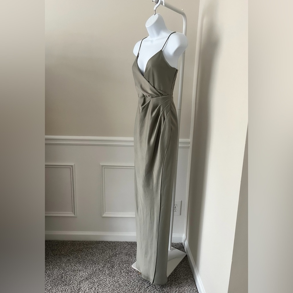 ANTHROPOLOGIE BHLDN Freya Satin Charmeuse Sleeveless Cocktail Dress Women’s 6 - Picture 7 of 11